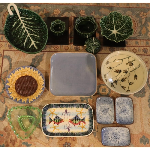 3067 - A mixed quantity of serving dishes, including Portuguese leaf pattern Subtil dishes etc. (This item ... 