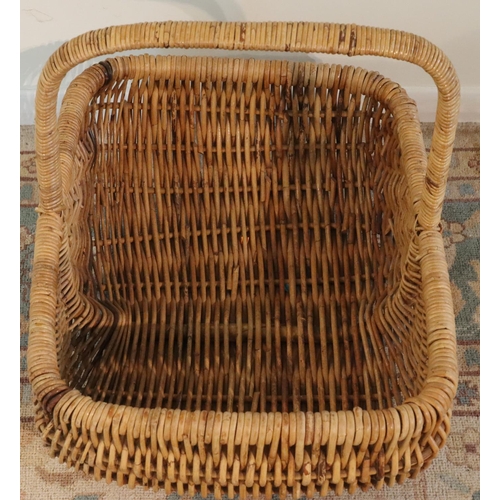 3074 - A large wicker basket, 60cm wide, 45deep, 48cm high including handle. (This item is not held by PF W... 