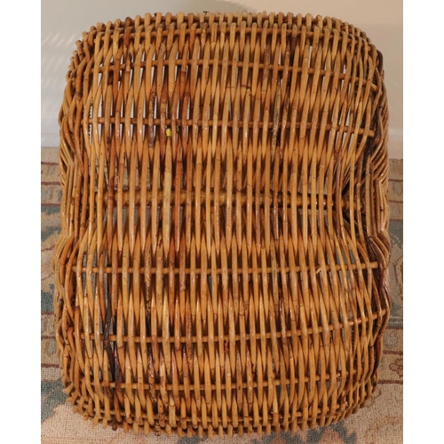 3074 - A large wicker basket, 60cm wide, 45deep, 48cm high including handle. (This item is not held by PF W... 