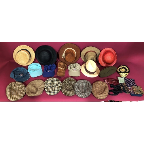 3093 - A quantity of various hats including Christy's straw hat (6 3/4), Christy's Typhoon 4658 (6 3/4), Th... 