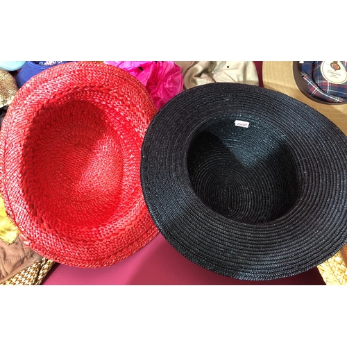 3093 - A quantity of various hats including Christy's straw hat (6 3/4), Christy's Typhoon 4658 (6 3/4), Th... 