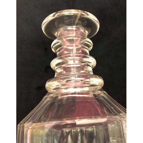 3094 - 5 19th Century glass decanters (no stoppers, 1 cracked to side, 1 chipped to side), tallest 21cm hig... 