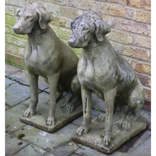 3129 - A pair of composition large dogs, 72cm high, 27cm wide, 44cm deep overall. (This item is not held by... 