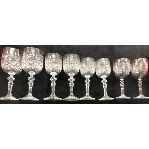 3185 - 3 boxes of Bohemia Crystal cut glasses, 6 glasses per set, 18cm high, 16.5cm high and 15.2cm high an... 