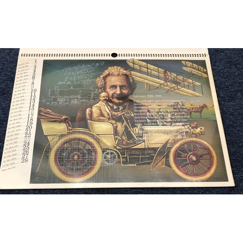 3212 - A Mercedes 100 year anniversary calendar 1886 - 1986, 65.2cm wide, 47.5cm high.