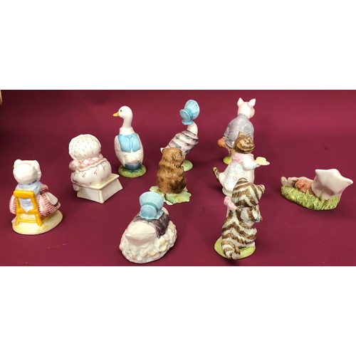 3217 - 10 Beswick & Royal Albert Beatrix Potter figures, Mrs Tiggy Winkle Takes Tea, The Old Woman Who Live... 