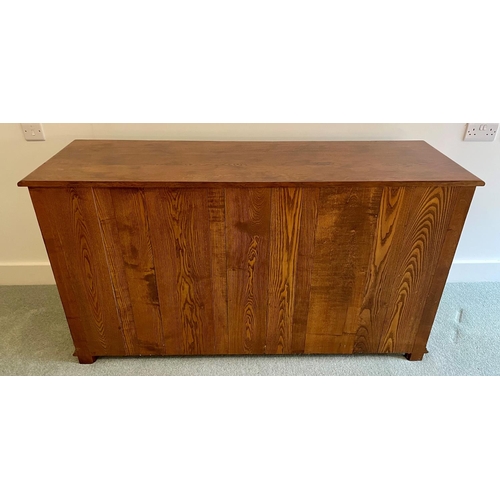 3228 - A sideboard with 3 drawers, 3 panel doors enclosing 1 shelf to each section, 152.5cm wide, 49cm deep... 