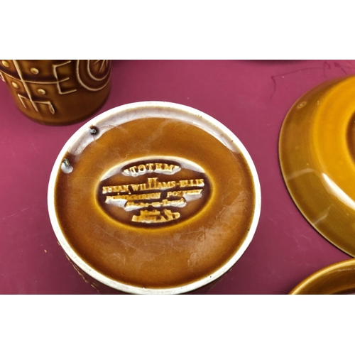 3234 - A brown glazed coffee set 