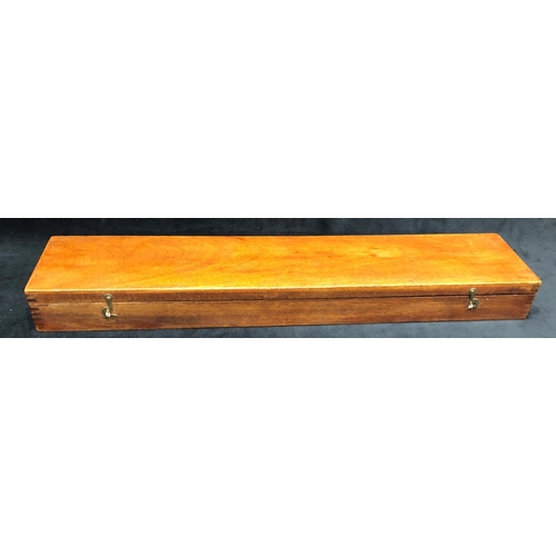 3247 - A scientific planimeter in wood box with scale label to interior, box, 53.5cm wide, 11cm deep, 5cm h... 