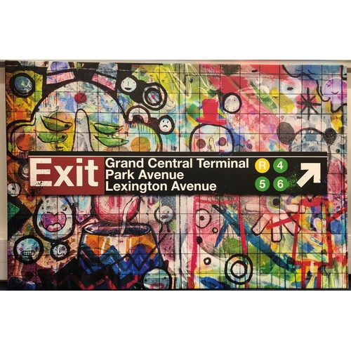 3266 - A large reproduction print on canvas of Exit Grand Central Terminal, Park Avenue, 101.5 x 153cm.