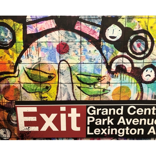 3266 - A large reproduction print on canvas of Exit Grand Central Terminal, Park Avenue, 101.5 x 153cm.