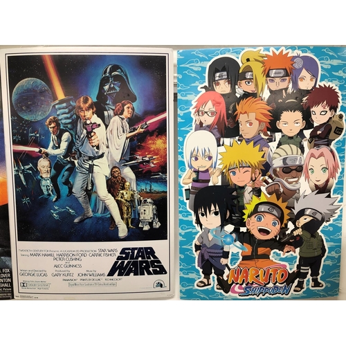 3267 - 4 modern reproduction prints on foamex boards, Back to the Future, Star Wars, The Breakfast Club and... 