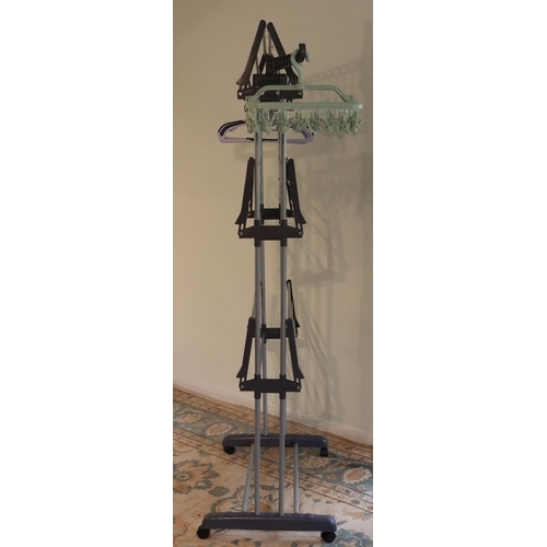 3112 - A grey plastic freestanding clothes rack on wheels, 172cm high overall, 73cm wide, 65cm deep. (This ... 