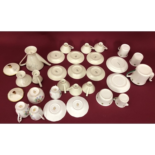 3219 - A Bavarian Sehwalben coffee service on cream ground with gilt pattern comprising of 6 cups, 6 saucer... 