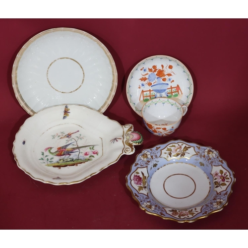 109 - A Ridgway round scallop shaped dish on white and pale blue ground with multi-coloured floral, leaf a... 