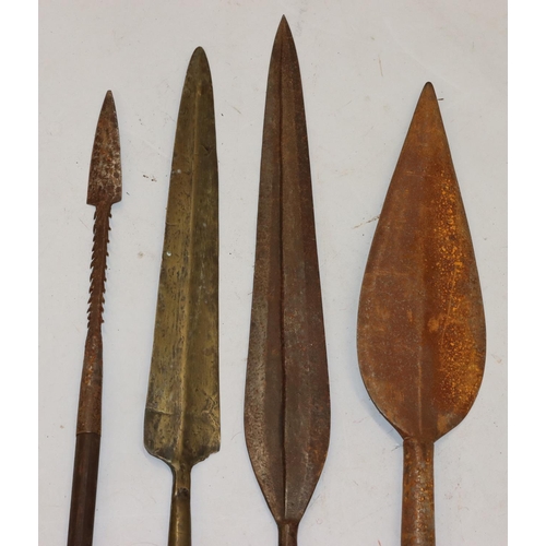 531 - 4 various African tribal spears, longest 208cm (4)