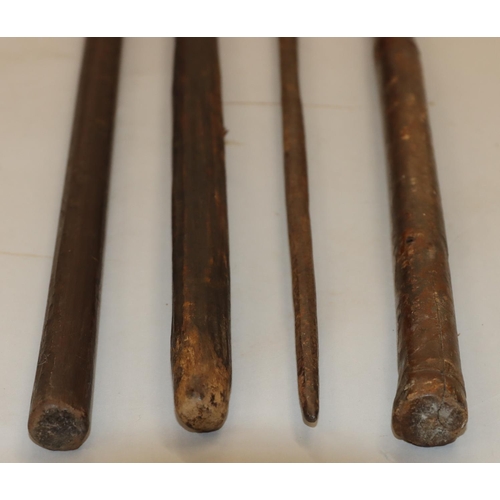 531 - 4 various African tribal spears, longest 208cm (4)