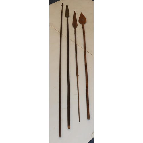 531 - 4 various African tribal spears, longest 208cm (4)