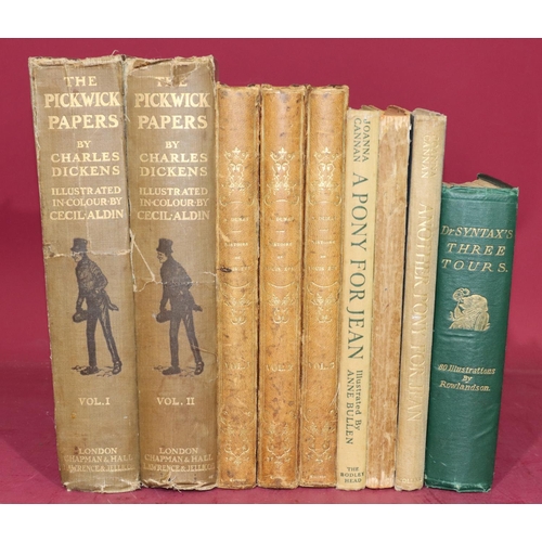 657 - A set of 3 French 19th Century part leather bound books 