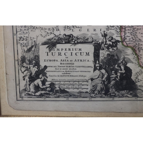 669 - An 18th Century Continental hand painted coloured map 