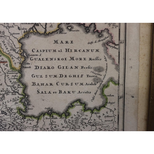 669 - An 18th Century Continental hand painted coloured map 