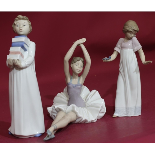 88 - 3 Nao figures of a seated ballerina