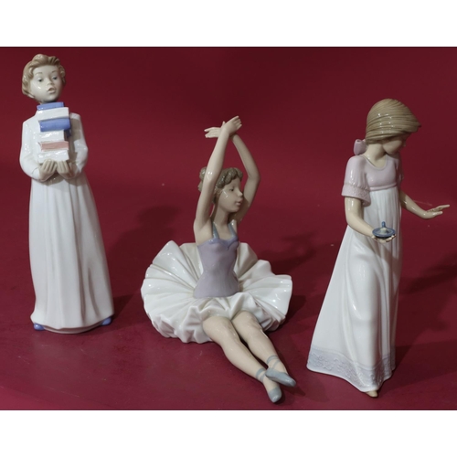 88 - 3 Nao figures of a seated ballerina