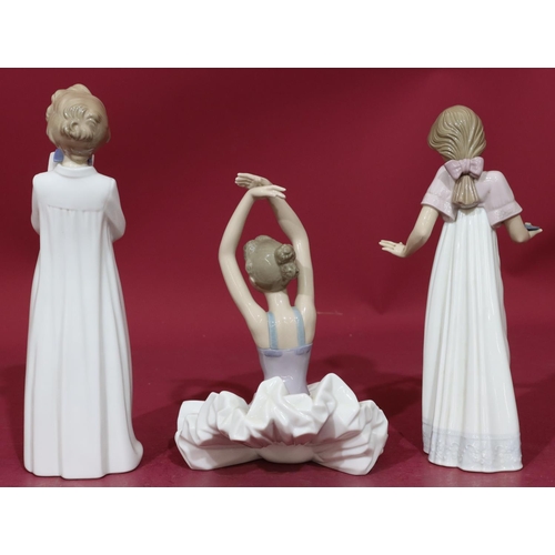 88 - 3 Nao figures of a seated ballerina