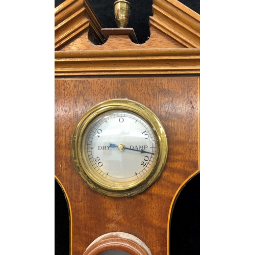 3343 - A reproduction mahogany banjo barometer, 94.5cm long.