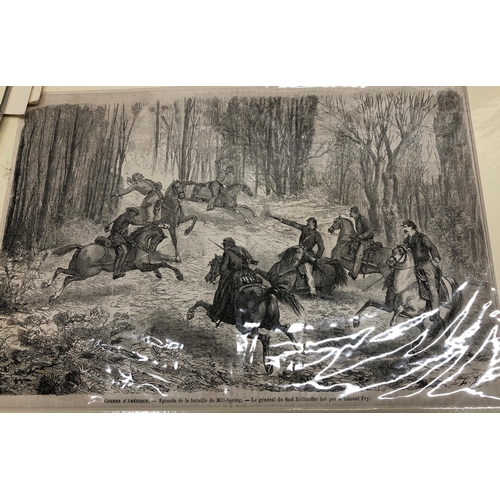 3394 - A quantity of unframed prints mostly French prints depicting The American war etc.