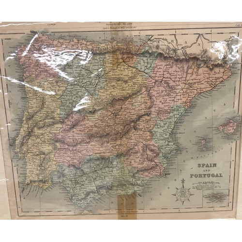 3395 - A quantity of maps and prints including Gibraltar, Spain, Sheerness, Northampton, Meath, Queens Coun... 