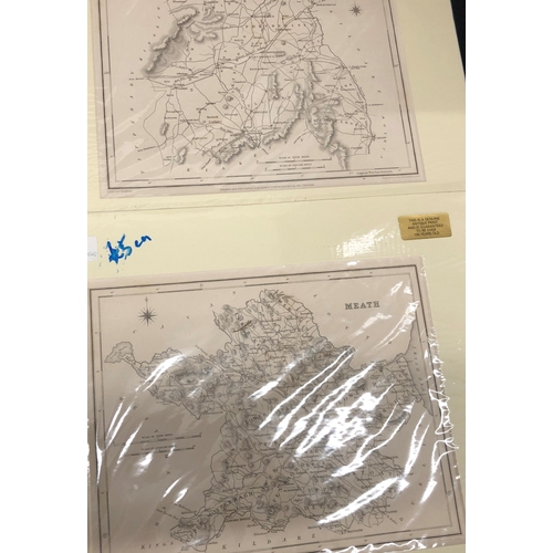 3395 - A quantity of maps and prints including Gibraltar, Spain, Sheerness, Northampton, Meath, Queens Coun... 