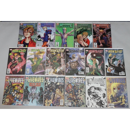 4036 - A set of 6 Marvel comics Iron Fist 2004, numbers 1 to 6, a set of 6 Marvel comics Livewires 2005, nu... 