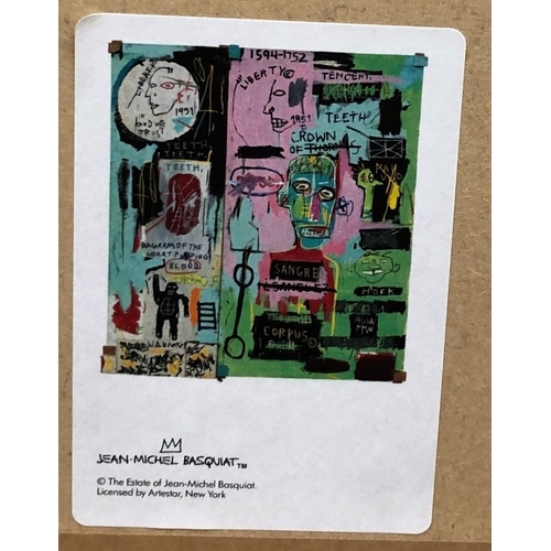 3269 - A modern reproduction coloured print after Jean-Michel Basquiat in black frame, 71.5 x 64.5cm overal... 