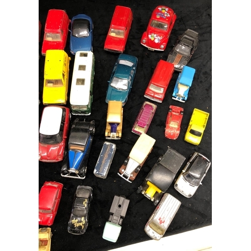 3284 - A quantity of various loose toy and model racing cars, vans, cars etc.