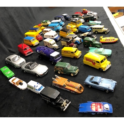 3285 - A quantity of various loose toy and model cars, including a Cadbury tanker, Beano van, Royal Automob... 