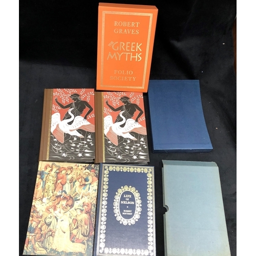 3315 - Folio Society, The Greek Myths I & II, The Stones of Venice, Rural Rides, Akenfield, The Siege of Kr... 