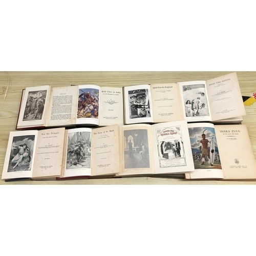 3405 - 6 books by GA Henty, For the Temple, 1904, The Lion of St Mark, 2 x With Clive in India, Held Fast f... 