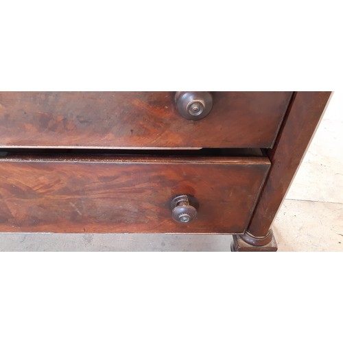 3549 - A 19th Century mahogany chest of drawers with deep central drawer flanked by 2 smaller drawers and 3... 