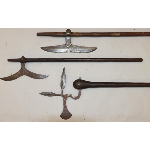 533 - 3 various African tribal axes, longest 93cm (3)