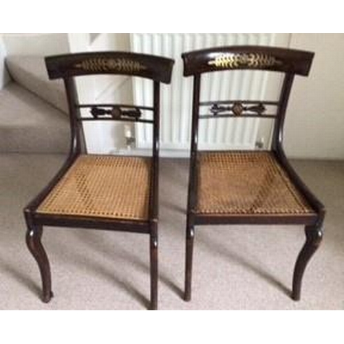 4038 - 5 Regency chairs with wicker seats. This item is not held by PF Windibank, collection from KT23 area... 