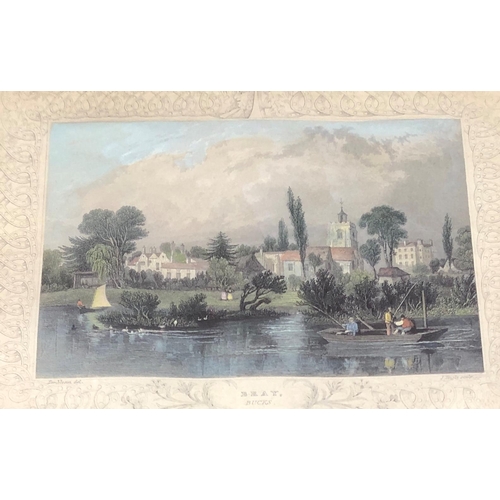 4040 - A print of Bray Bucks, 21.5 x 17 cm in gilt frame, an etching of Reigate by Cecil Tatton Winter, 11 ... 