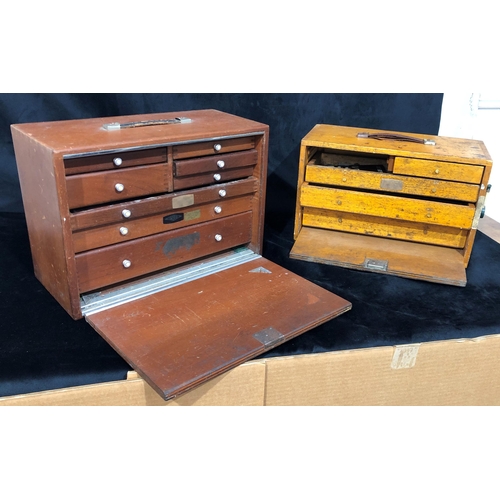 4048 - 2 wood boxes containing a quantity of various engineer's tools etc, all with Imperial measurements, ... 