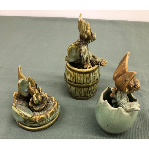 4066 - 3 Yare Designs Ltd pottery dragons (1 ear a/f). (3)