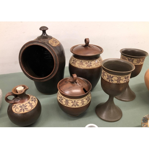 4068 - A quantity of various Studio and other pottery, china and glass, some stamped to base.