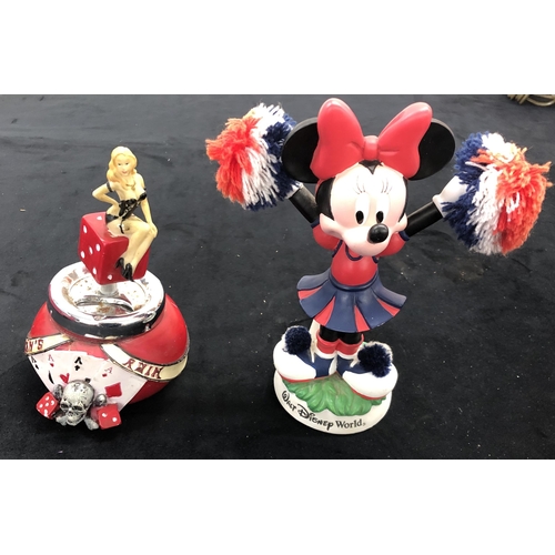 4094 - A nodding Minnie Mouse Cheerleader, 22.5cm high and a 