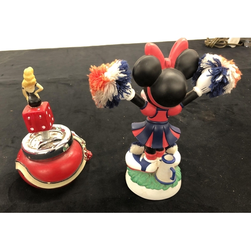 4094 - A nodding Minnie Mouse Cheerleader, 22.5cm high and a 