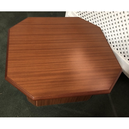 4110 - A heavy modern low-level table with angled edges, top 78 x 78cm, 41.5cm high.