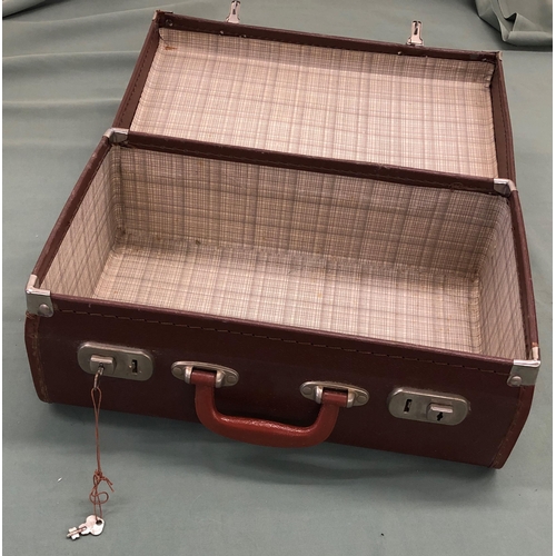 Valise Vintage Cheney Marron Clair – Cuir Souple, 2 Verrous + Clés, UK