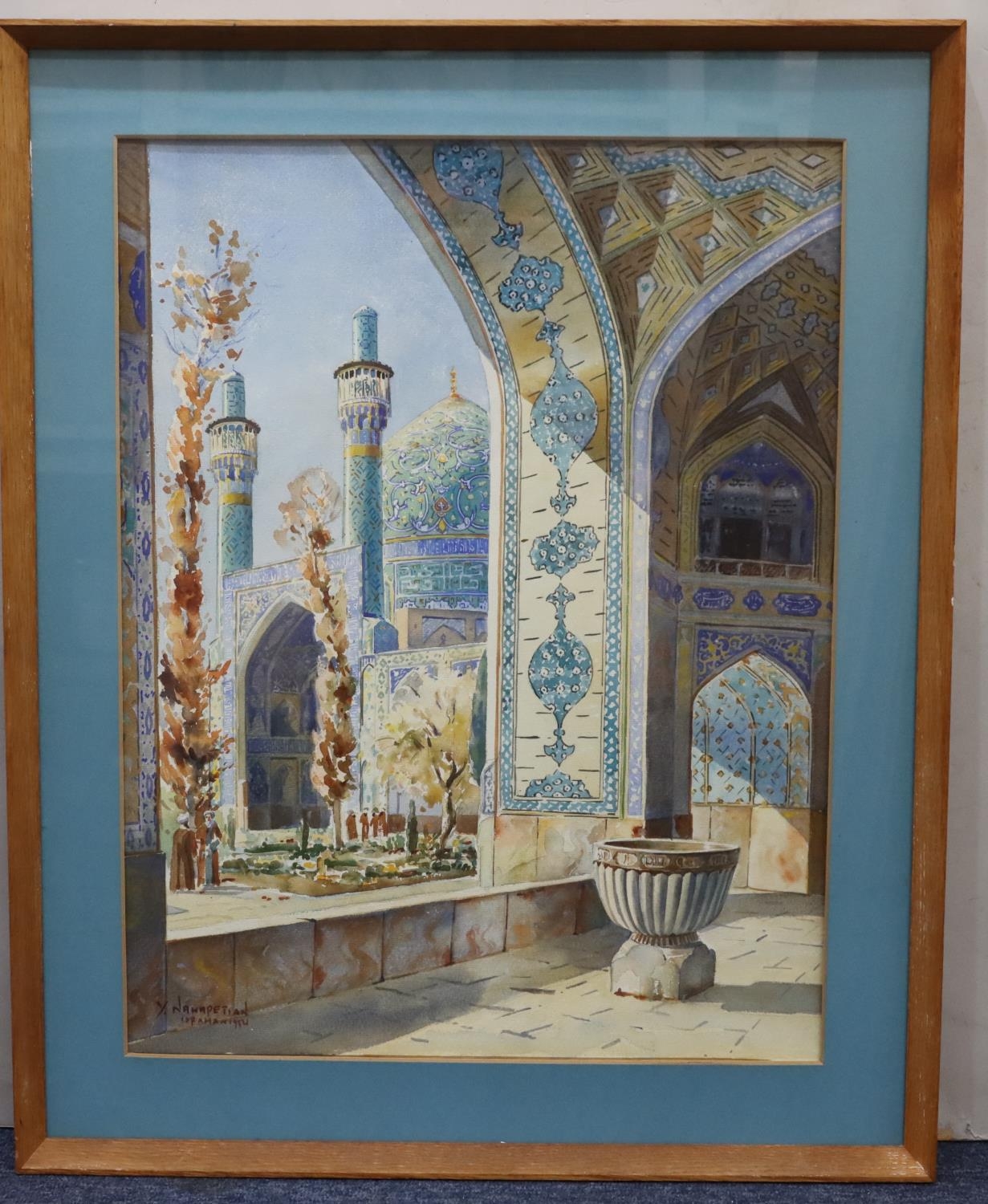 Yervand Nahapetian (1913-2006) watercolour depicting Isfahan Mosque ...